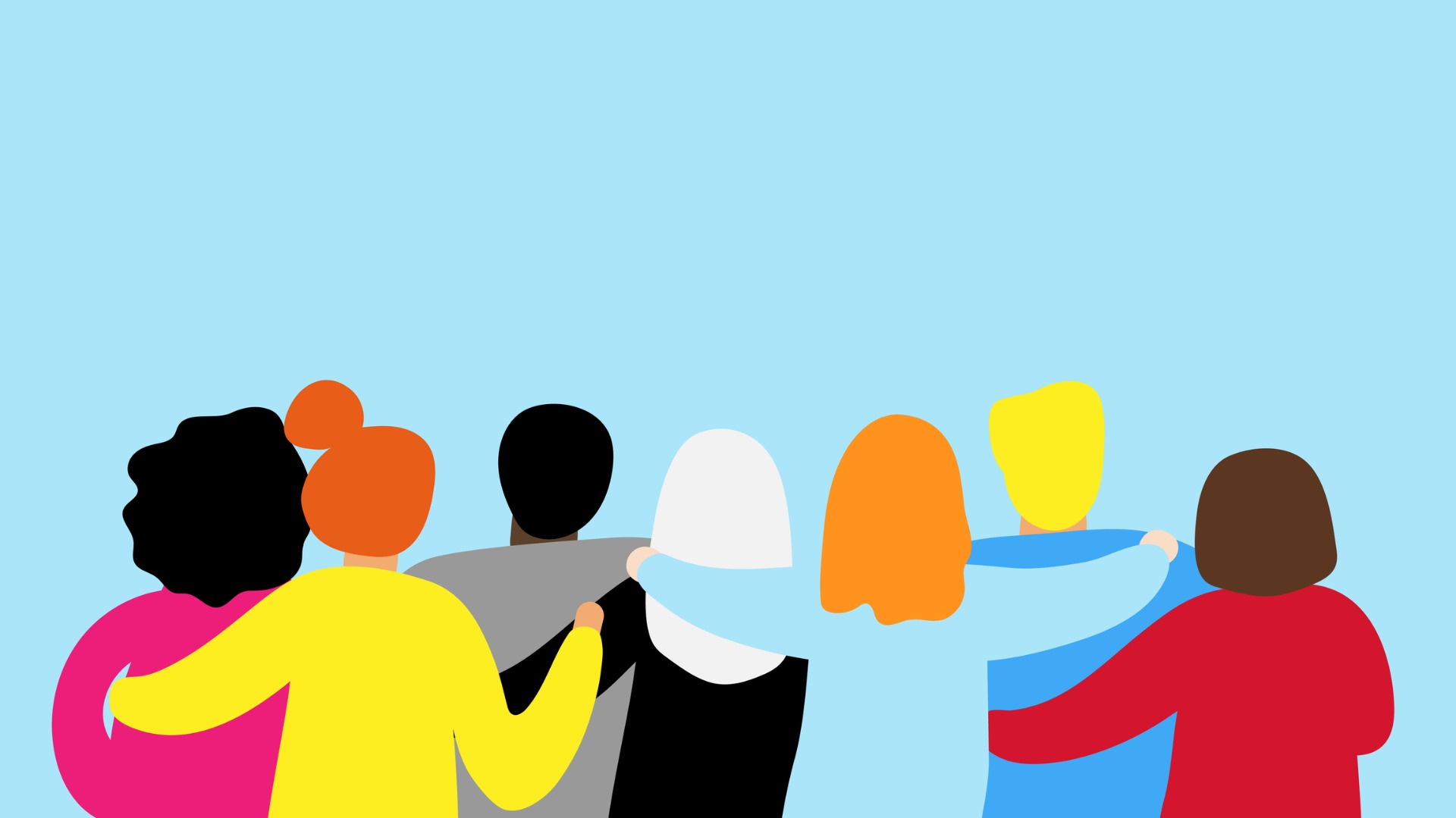 People standing shoulder to shoulder